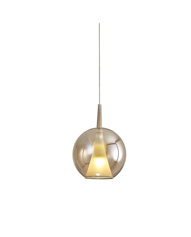 ELSA * COLGANTE CRISTAL BOLA - E27 - BRONCE + OPAL ( SIN BASE)
